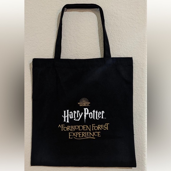 Wizarding World Harry Potter A Forbidden Forest Experience Black Canvas Tote Bag - Picture 2 of 6